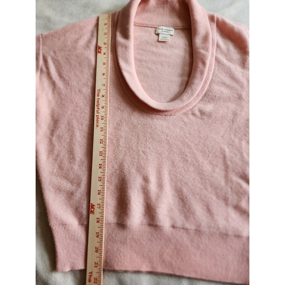 Club Monaco Womens Cashmere Sweater Pink Scoop Cowl Neck XS Coquette Soft Girl - Picture 7 of 7